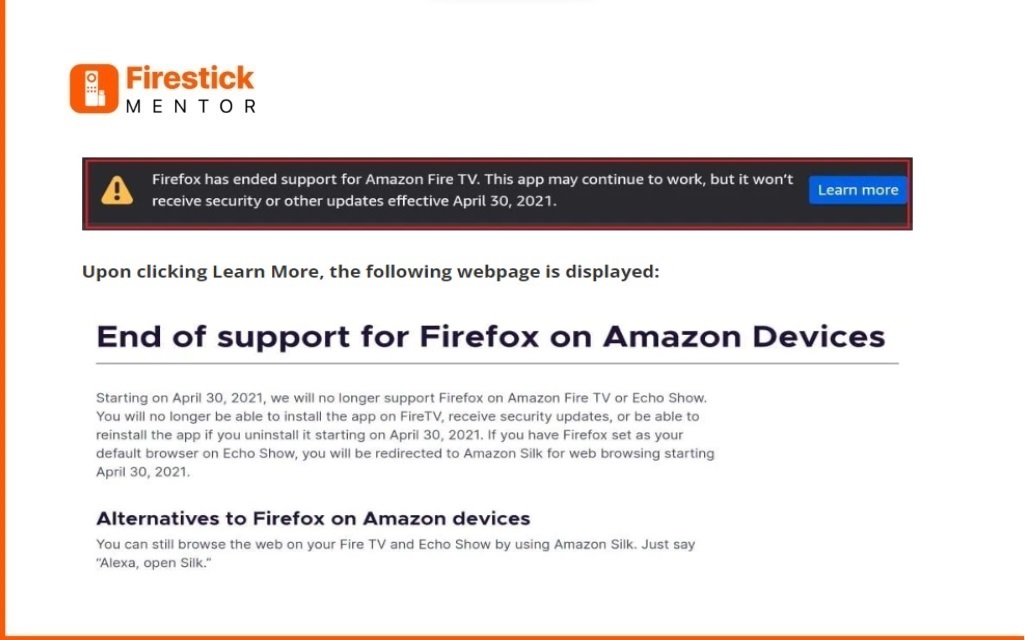 FireFox Web Browser No longer Available on FireStick