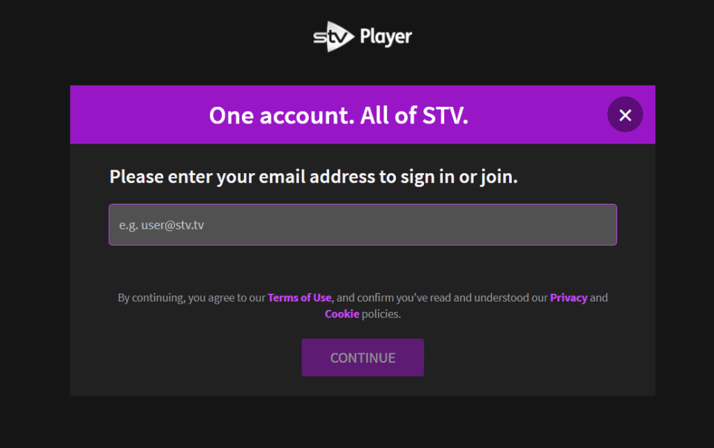 Sign in to STV Player
