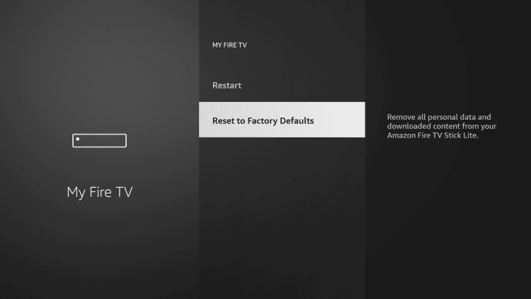 Choose Reset to Factory Defaults.
