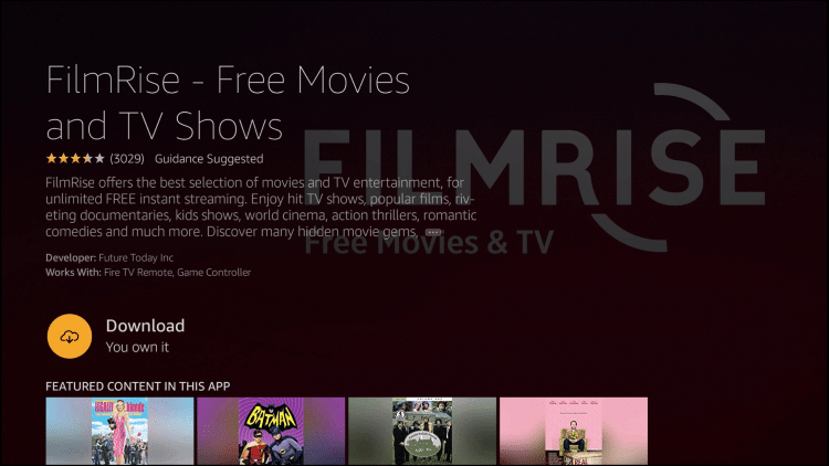 Download FilmRise app