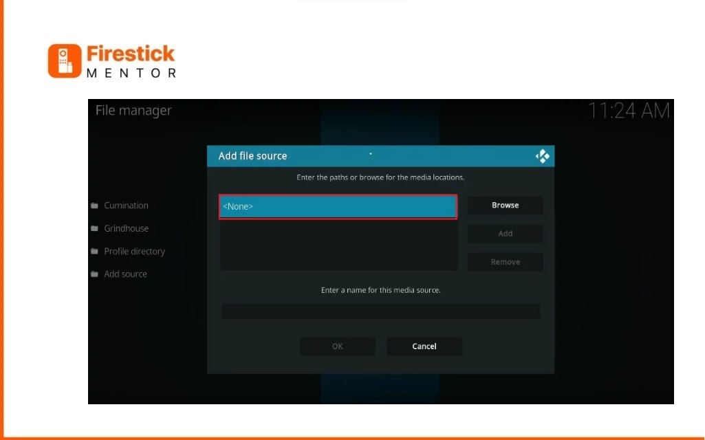 Step 4 Tap on Add file To add Repository of Kodi on FireStick 