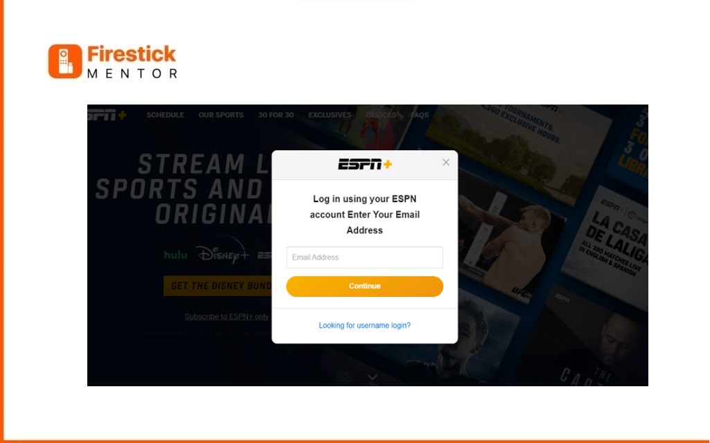 Step 12 to watch ESPN+ using silk browser 